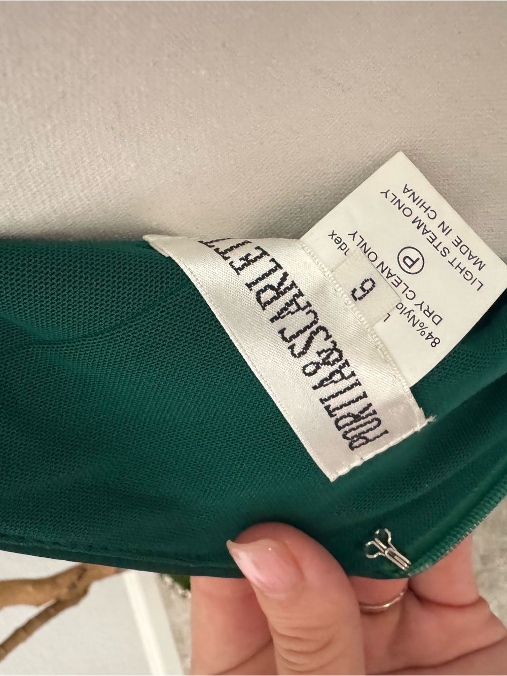 Elegant Deep Emerald Green Satin Gown with slit - Picture 7 of 9